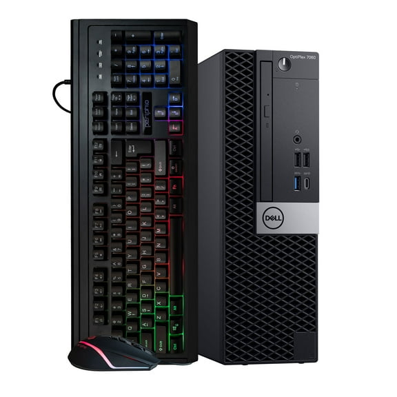 Restored Dell Optiplex 7060 Desktop Computer Hexa Core Intel i5 (3.2GHz) 16GB DDR4 RAM 500GB SSD Solid State RGB Keyboard & Mouse Windows 11 Professional Home or Office PC (Refurbished)