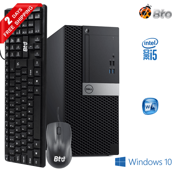 Restored Dell Optiplex Computer Tower Core i5 6th Gen. 16GB Ram, 1TB HDD, 512GB NVMe SSD Keyboard and Mouse, Wi-Fi, Win10 Pro Desktop PC (Refurbished)
