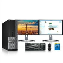 Restored Dell Optiplex Desktop Computer 3.1 GHz Core i3 Tower PC, 16GB, 500GB HDD, Windows 10 x64, 17" Dual Monitor , USB Mouse & Keyboard (Refurbished)