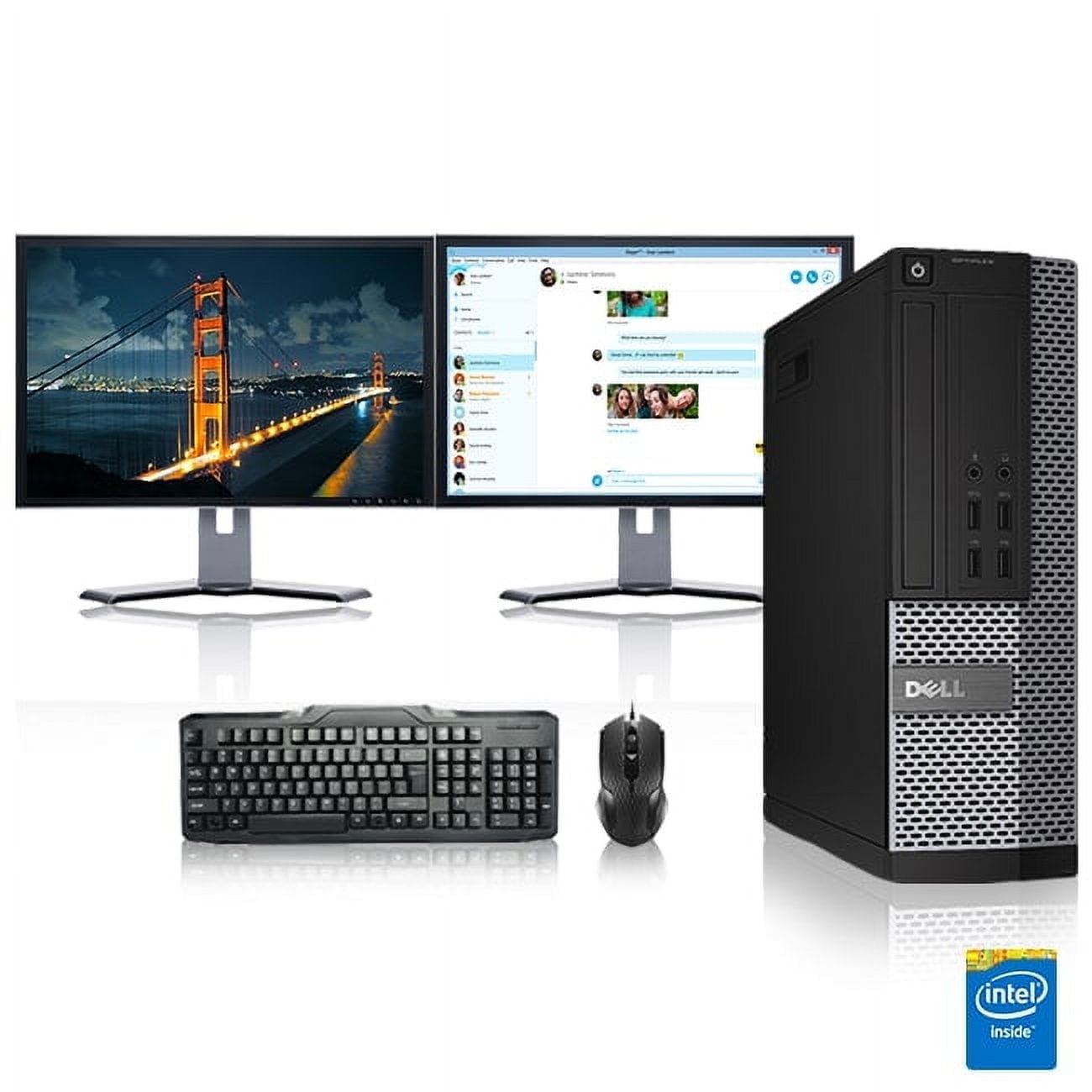 X64 Computer Restored Dell Optiplex Desktop Computer 3.1 GHz Core i3 Tower PC, 8GB ...
