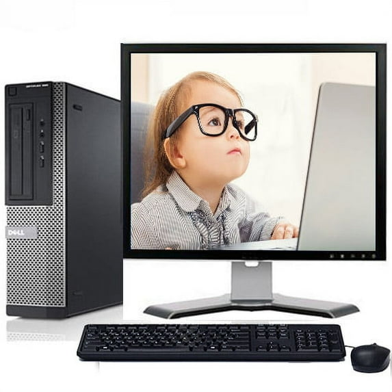 Restored Dell Optiplex Desktop Computer Bundle with an Intel Core i3 Processor 4GB RAM 1TB HD DVD-RW Wifi and a 19" LCD Windows 10 (Refurbished)