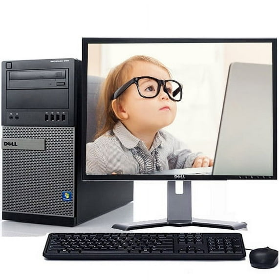 Restored Dell Optiplex Desktop Computer Bundle with an Intel Core i5 Processor 4GB RAM 250GB HD DVD-RW Wifi and a 19" LCD Windows 10 (Refurbished)
