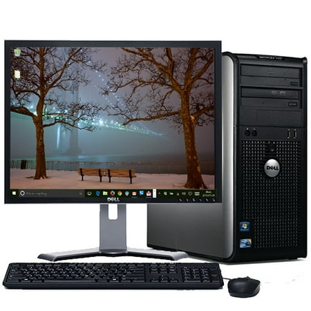 Restored Dell Optiplex Desktop PC Computer System Windows 10 Professional Dual Core 8GB 500GB DVD Wifi with a 19" LCD (Refurbished)
