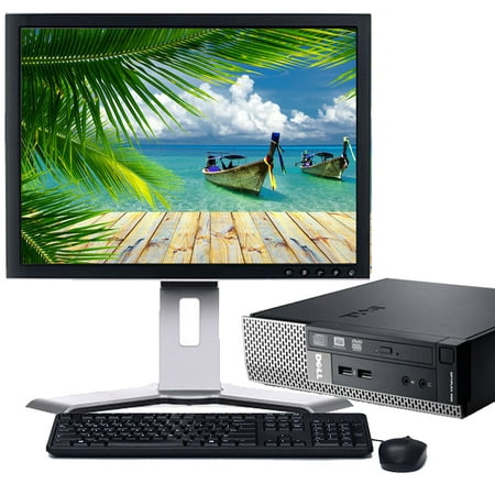 Restored Dell Optiplex Desktop PC Computer System in Black Windows 10 Dual Core 4GB 160GB with a 19" LCD Monitor-Computer (Refurbished)
