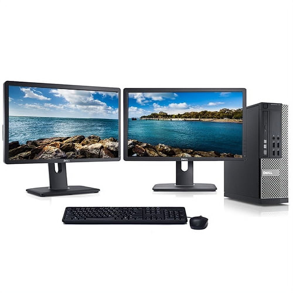 Restored Dell Optiplex Dual Monitor Desktop Computer Bundle Core i5 3.1GHz 4GB 250GB with 2x 22