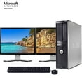 thumbnail image 1 of Restored Dell Optiplex Dual Monitor Desktop Computer with Intel 2.13GHz Processor 4GB RAM 250GB HD 300Mps Wifi DVD Windows 10 and 2x 17" LCD Monitor's PC with (Refurbished), 1 of 5