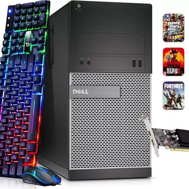 Restored Dell Optiplex Tower Gaming PC Desktop Computer Intel Quad Core i5-3rd 32GB Ram, 1TB SSD BTO RGB Keyboard & Mouse, Nvidia GTX 1660s 6gb DDR6, Window 10 Professional (Refurbished)