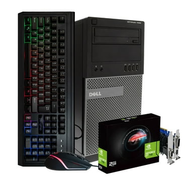 Restored Dell PC 7020 Gaming Computer Desktop, Intel Core i5, NVIDIA GeForce GT 730 2GB, 16GB DDR3 RAM, 120GB SSD   500GB HDD, WIFI, RGB Keyboard & Mouse, Windows 10 Home (Refurbished)