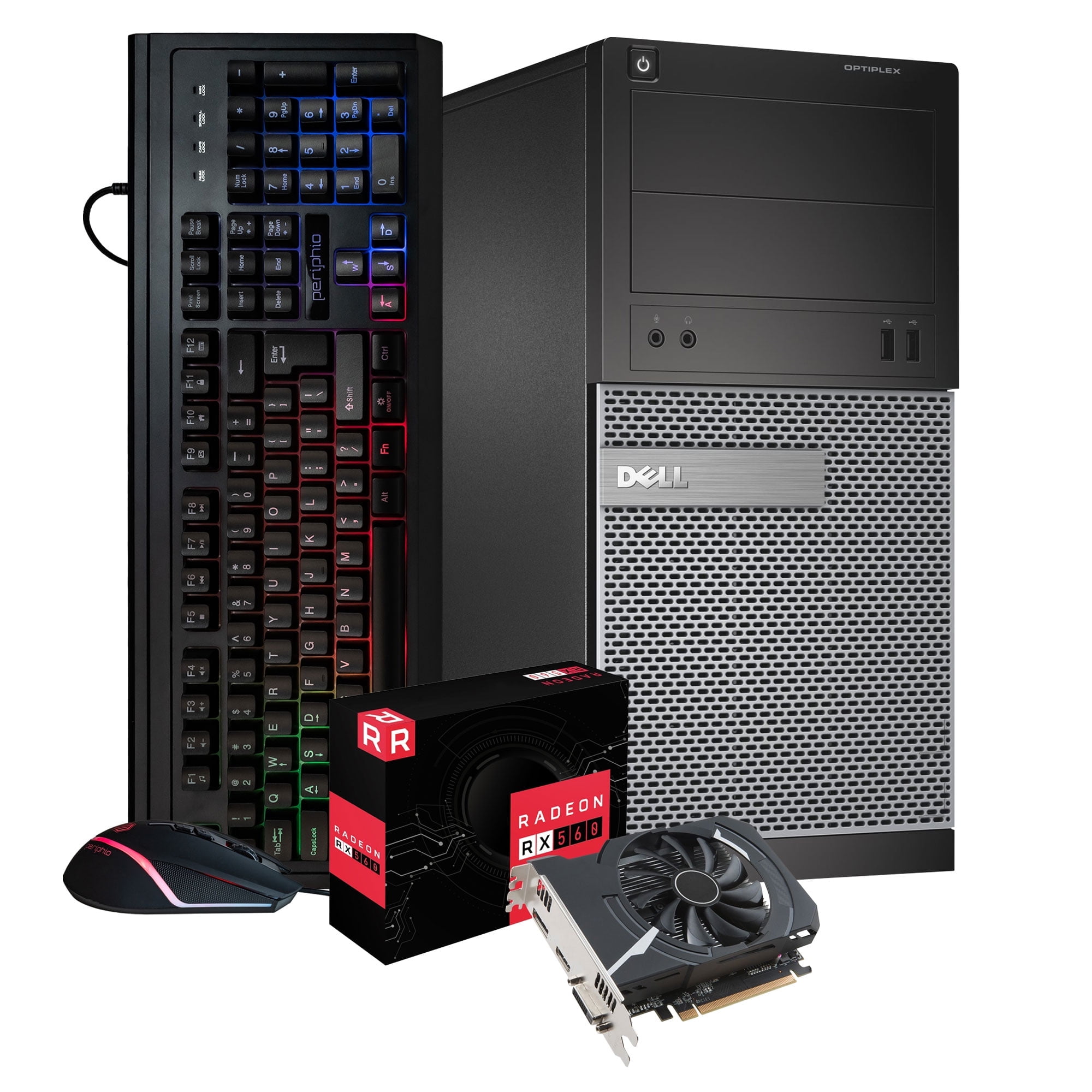 Restored Dell Prebuilt Gaming Desktop Computer Core i5 Radeon RX560 4GB 1080p Gaming PC 16GB DDR3 RAM 500GB SSD 1TB HDD Wi Fi Bluetooth Windows 10 Pro Refurbished Walmart