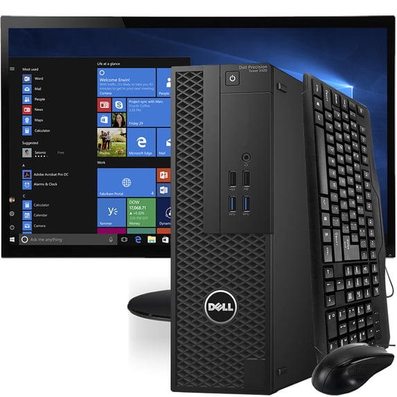 Restored Dell Precision 3420 Workstation, 22" LCD, Core I5-6500, 16GB RAM 256GB M.2 SSD, Windows 10 Professional Desktop Computer Displayport & HDMI (Refurbished)