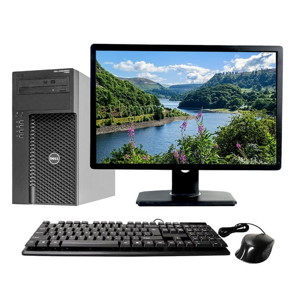 Restored Dell Precision T1650 Desktop Tower Intel Core i3-3220 3.3GHz 16GB RAM 512GB SSD Keyboard and Mouse Wi-Fi 22" LCD Monitor Windows 10 Pro PC (Refurbished)