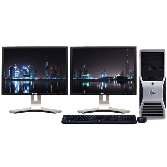 Restored Dell Precision T690 Desktop PC Workstation System Xeon 2.0GHz Processor 8GB Ram 1TB Hard Drive DVDRW Windows 10 Professional with 22" Dual Screen Dell LCD's Computer (Refurbished)