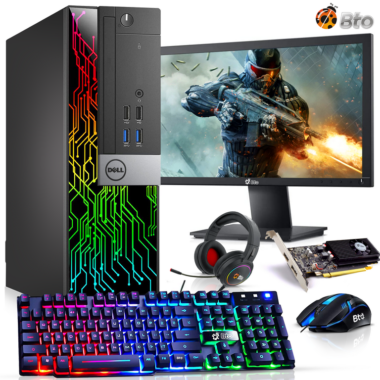 Gaming PC with RGB Lights - Dell OptiPlex Tower Computer Desktop i5 6th Gen  Processor 3.20 GHz NVIDIA GeForce GT 1030 2GB 32GB RAM 1TB SSD Win 10 Pro  WIFI, Free Headset