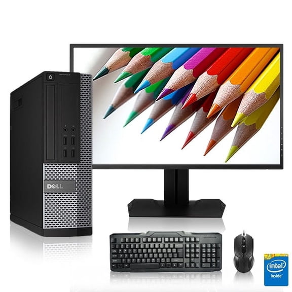 Restored DellOptiplex Desktop Computer 3.3 GHz Core i3 Tower PC, 8GB, 2TB HDD, Windows 10 Home x64, 24" Monitor, HDMI , USB Mouse & Keyboard (Refurbished)
