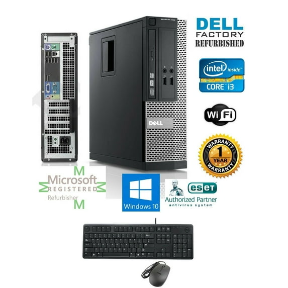 Restored Desktop Computer Dell 790 OptiPlex Intel Core i3 Window pro 64 500gb 3.3ghz 4gb (Refurbished)