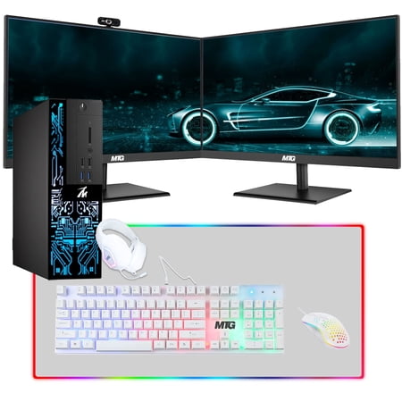 Restored Desktop PC, Intel Core i5-6500, TechMagnet Siwa 6, 24 Inch Monitor, 16GB RAM, 1TB HDD, 1GB Graphic Card, Gaming Kit, Webcam, WiFi, Win 10 Pro (Refurbished)