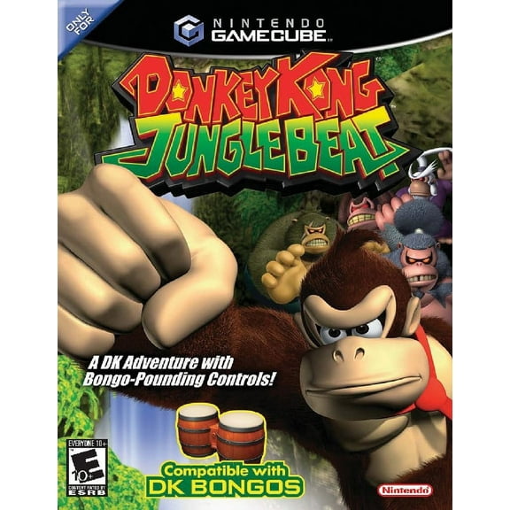 Restored Donkey Kong Jungle Beat (Nintendo GameCube, 2005) Adventure Game (Refurbished)