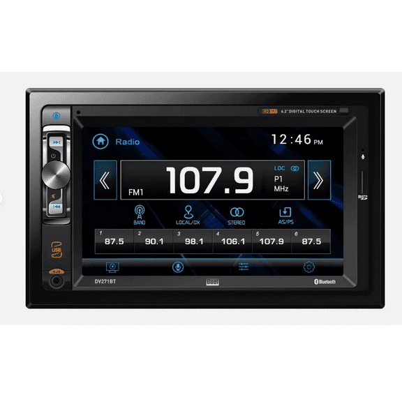 Restored Dual Electronics DV271BT Double DIN Car Stereo 6.2" Touchscreen DVD Bluetooth (Certified) (Refurbished)