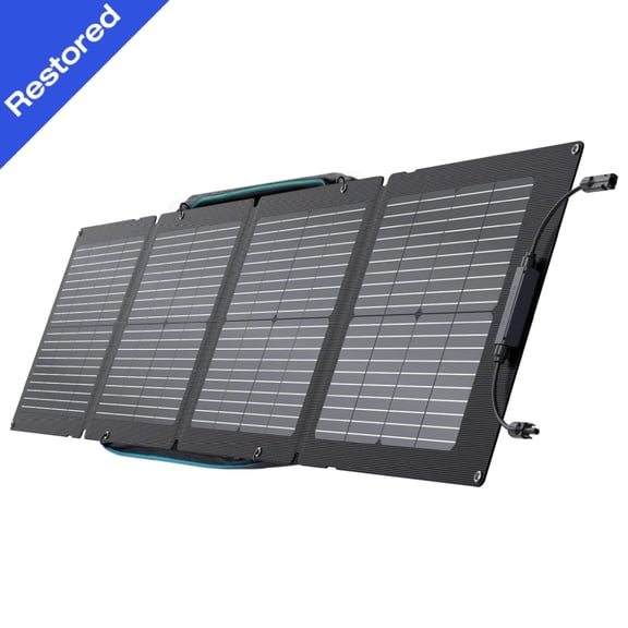 Restored EF EcoFlow 110W Portable Solar Panel, Foldable with Carry Case, High 23% Efficiency, IP68 Water & Dustproof Design for Camping, RVs, or Backyard Use, Certified (Refurbished)