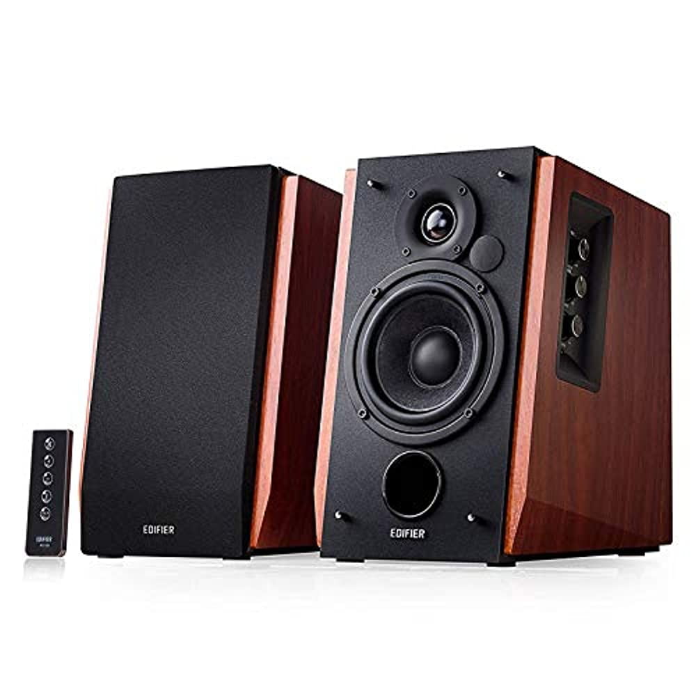 Restored Edifier R1700BT Bluetooth Bookshelf Speakers - Powered 2.0 Active Speaker - Wood (Refurbished)
