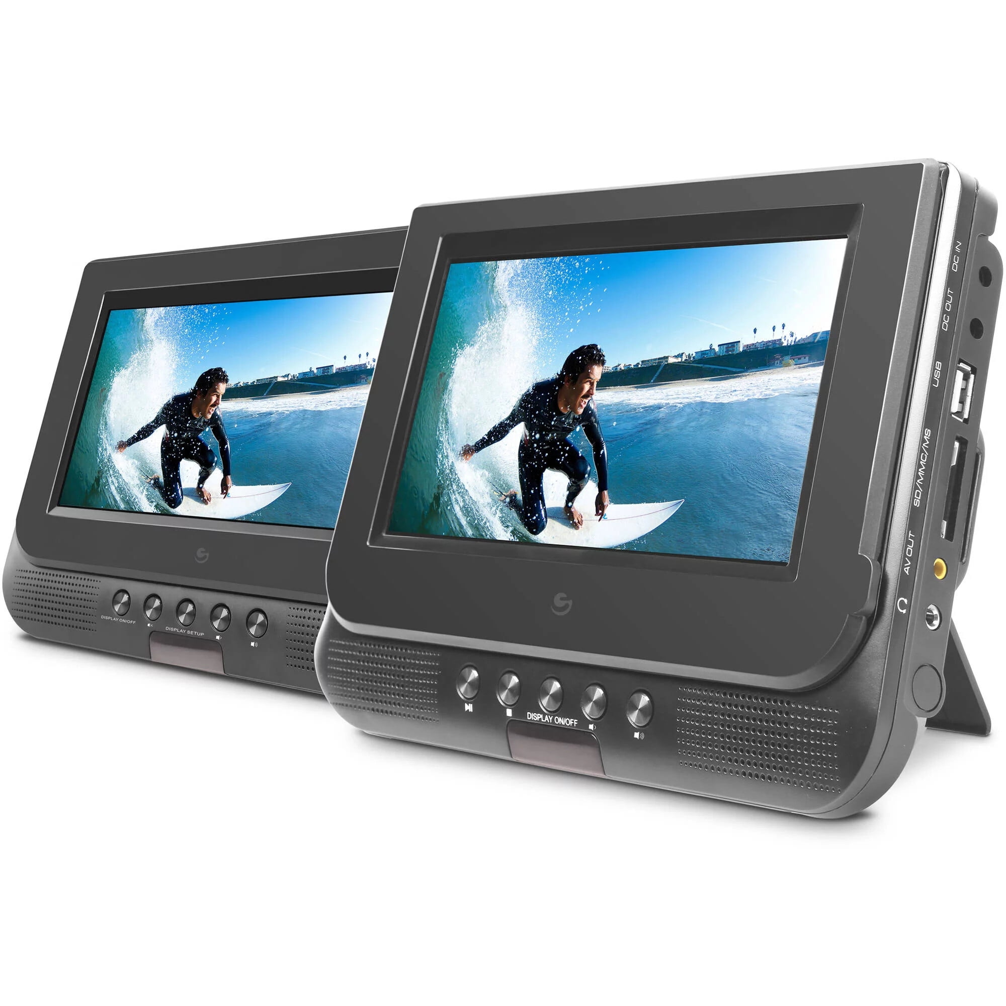 Restored Ematic ED727 7" Portable DVD Player with Dual Screen Monitors (Refurbished)