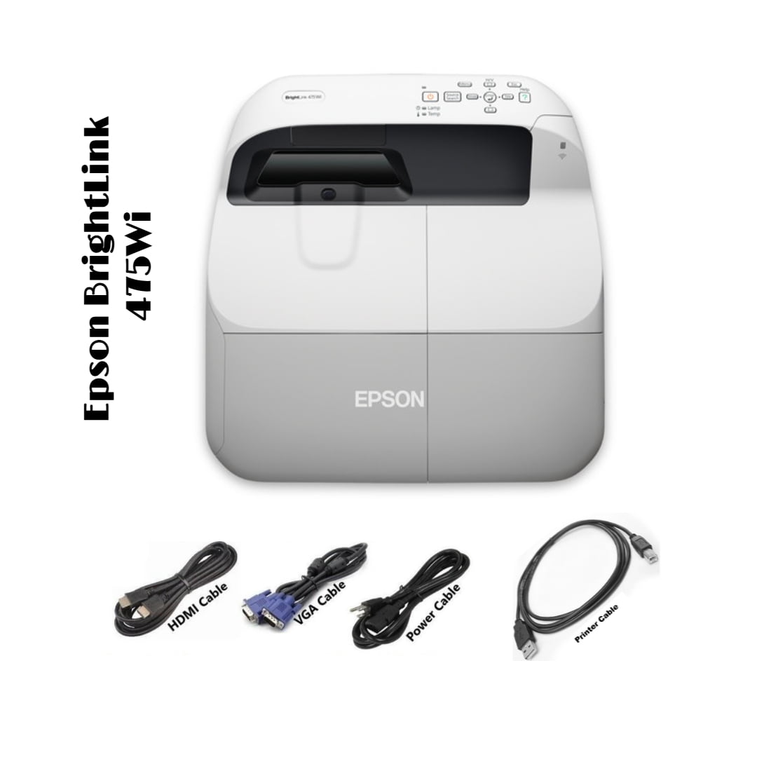 Restored Epson BrightLink 475Wi Interactive Projector (0 to 1250 Lamp Hours) (No Remote) (Like New) (Refurbished)