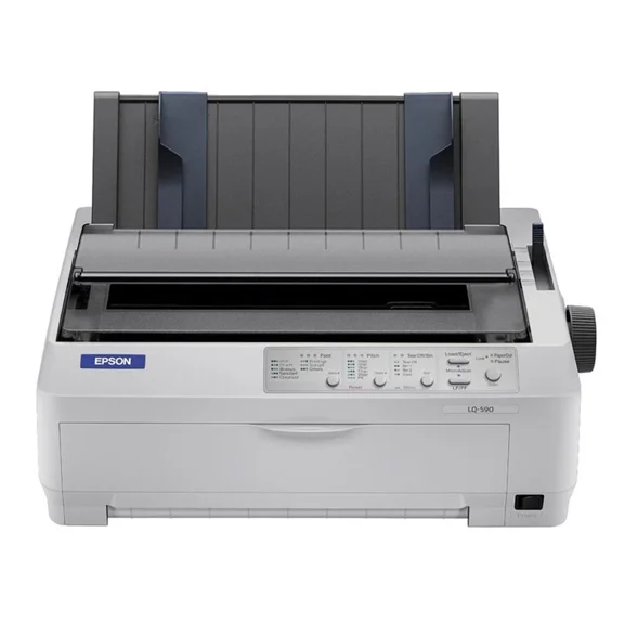 Restored Epson LQ-590 C11C558001 24-Pin Dot Matrix Printer, High-Speed Monochrome Impact Printer, USB & Parallel, Heavy-Duty Business Printer