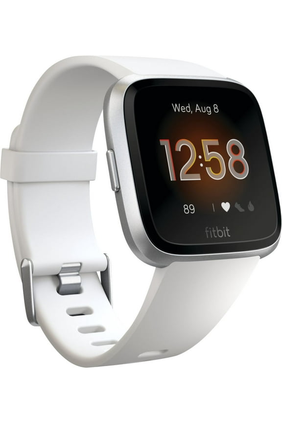 Restored Fitbit FB415SRWT Versa Smart Watch, One Size (S & L Bands Included) White/Silver Aluminum Lite Edition (Refurbished)