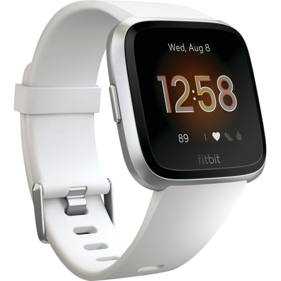 Restored Fitbit FB415SRWT Versa Smart Watch, One Size (S & L Bands Included) White/Silver Aluminum Lite Edition (Refurbished)