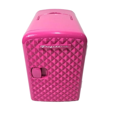 Restored Frigidaire 9 Can Mini Retro Diamond Door Beverage Fridge, Pink (Refurbished)