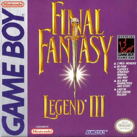 Restored Final Fantasy Legend III (Nintendo GameBoy Original, 1992) RPG Game (Refurbished)