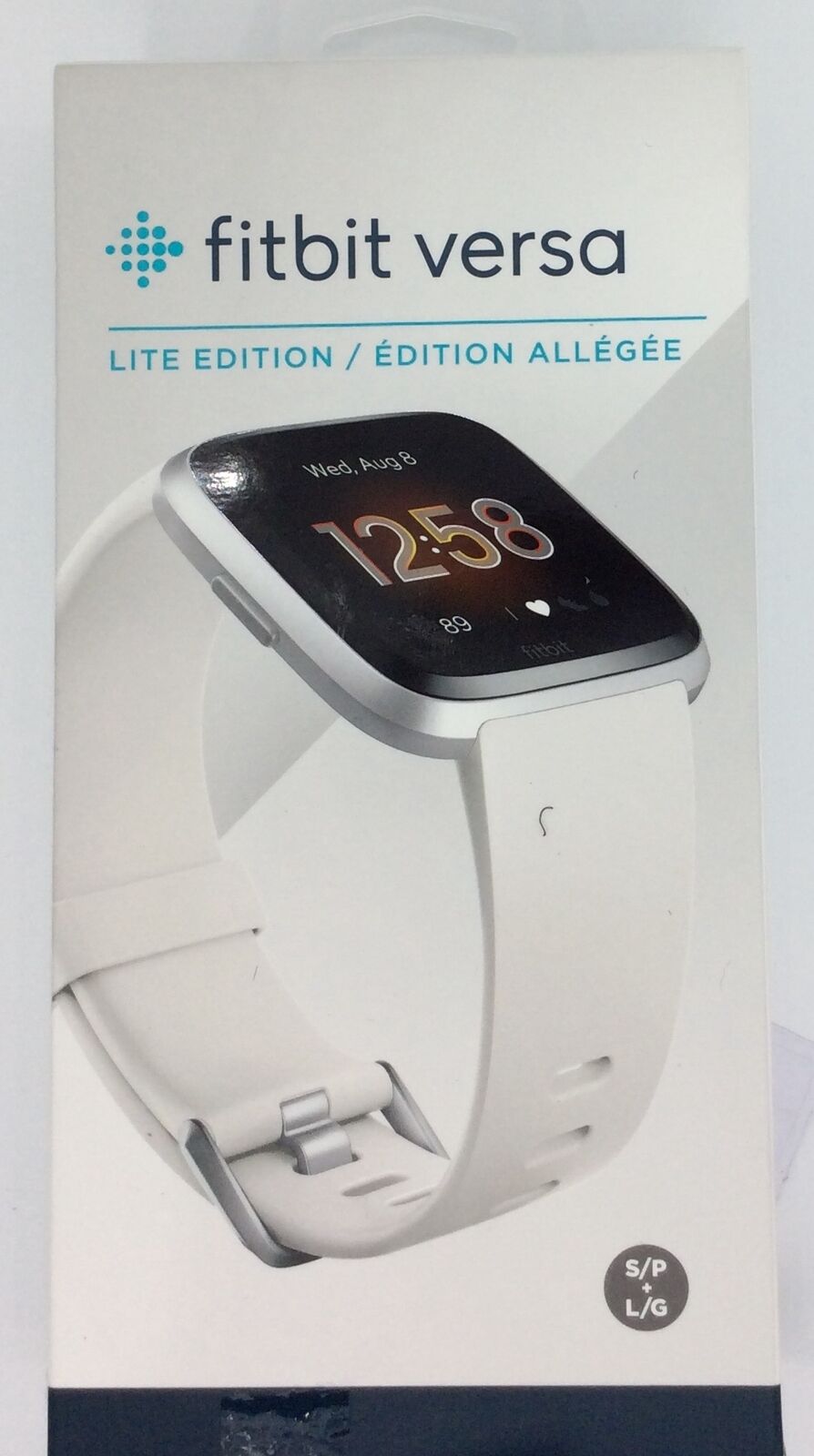 Restored Fitbit FB415SRWT Versa Smart Watch, One Size (S & L Bands Included) White/Silver Aluminum Lite Edition (Refurbished) - image 1 of 4