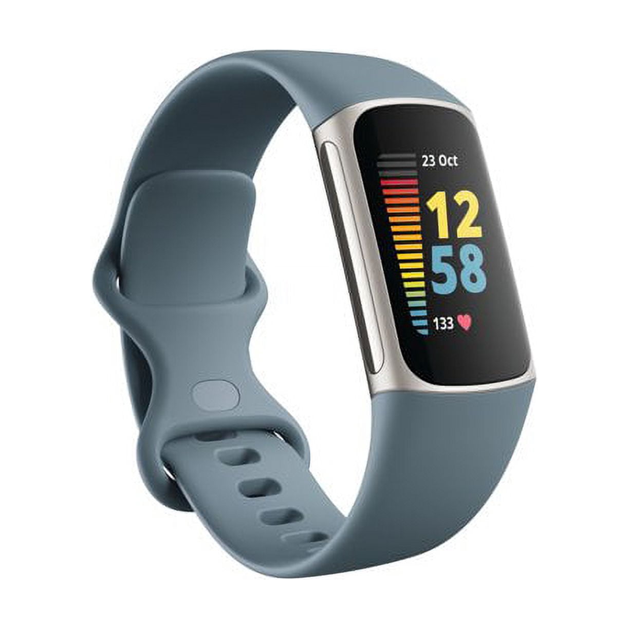 Restored Fitbit FB421SRBU Charge 5 Steel Blue and Platinum Blue (Refurbished)