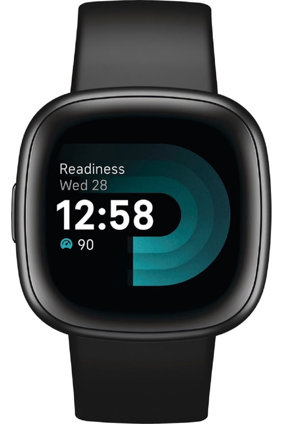 Restored Fitbit FB523BKBK-US Versa 4 Fitness Smartwatch, Graphite Aluminum Infinity Black