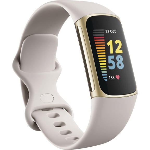Restored Fitbit Inc CHAR5-LUN-W(FB421GLWT-FRCJK) Charge 5, One Size, Lunar White/Soft Gold (Refurbished)
