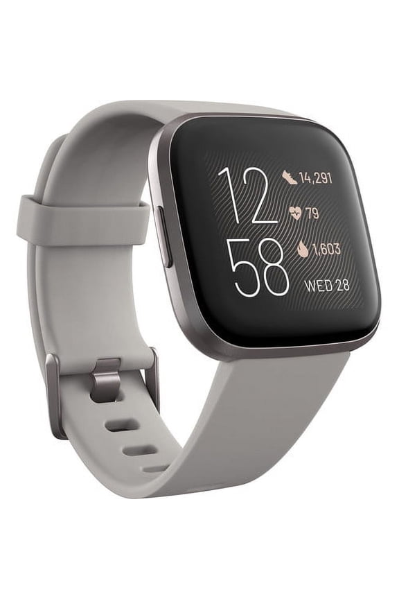 Restored Fitbit Versa 2 Health & Fitness Smartwatch Stone / Mist Gray Aluminum (Refurbished)