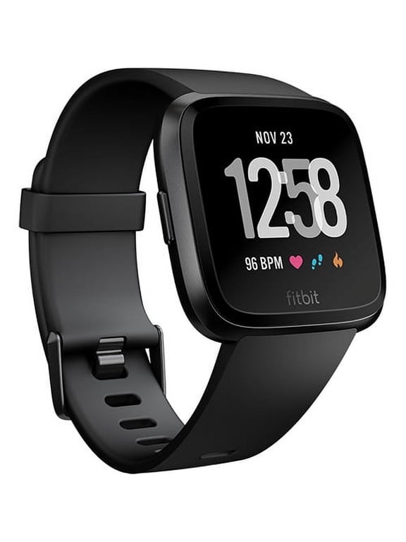Restored Fitbit Versa Smart Watch, Black/Black Aluminium (Refurbished)