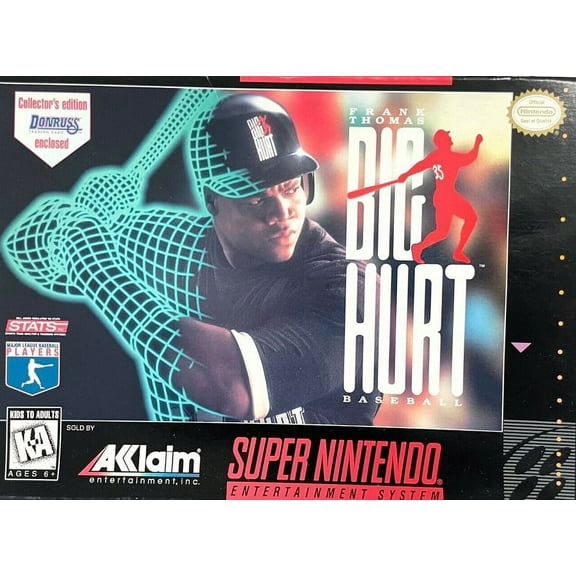 Restored Frank Thomas: Big Hurt Baseball (Super Nintendo, 2000) SNES Baseball Game (Refurbished)