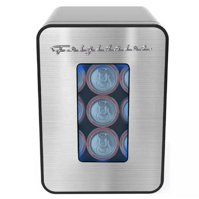 Restored Frigidaire 15Can Retro Mini Fridge, Stainless Steel