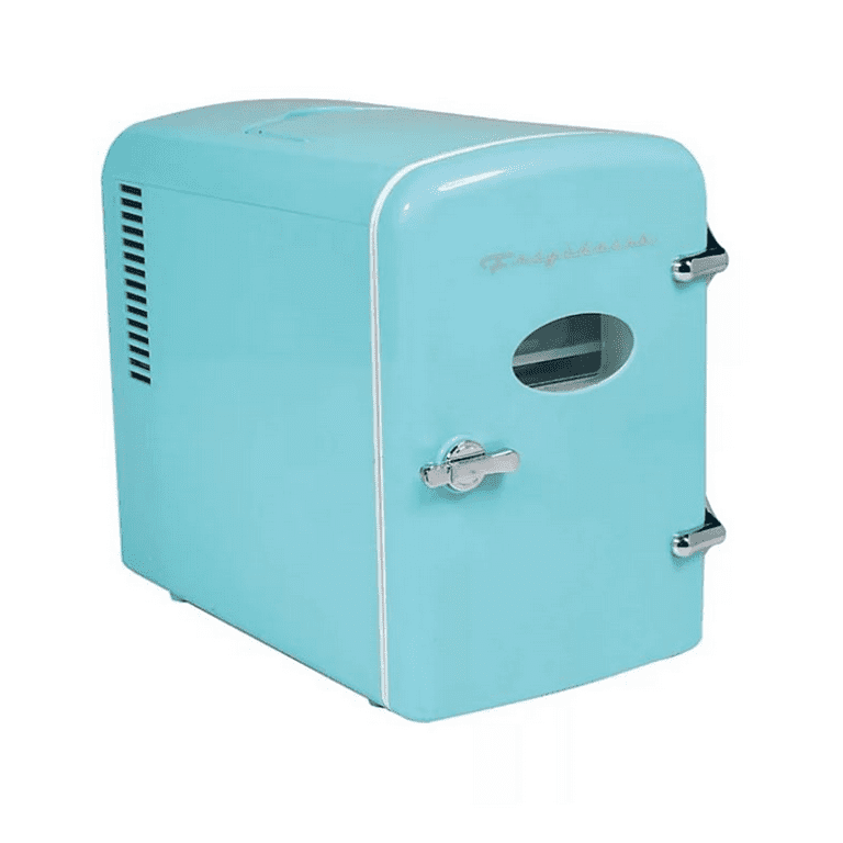 Blue Mini Portable Refrigerator for Car Portable Mini Fridge-Retro