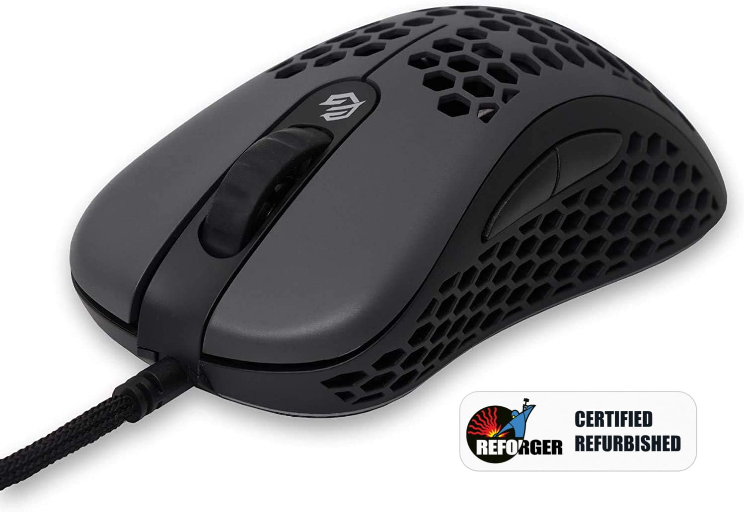 Restored G-wolves Skoll SKL Ultra Lightweight Honeycomb Design Wired RGB Gaming Mouse, 65g, up to 12000 Adjustable DPI (Black) (Refurbished)