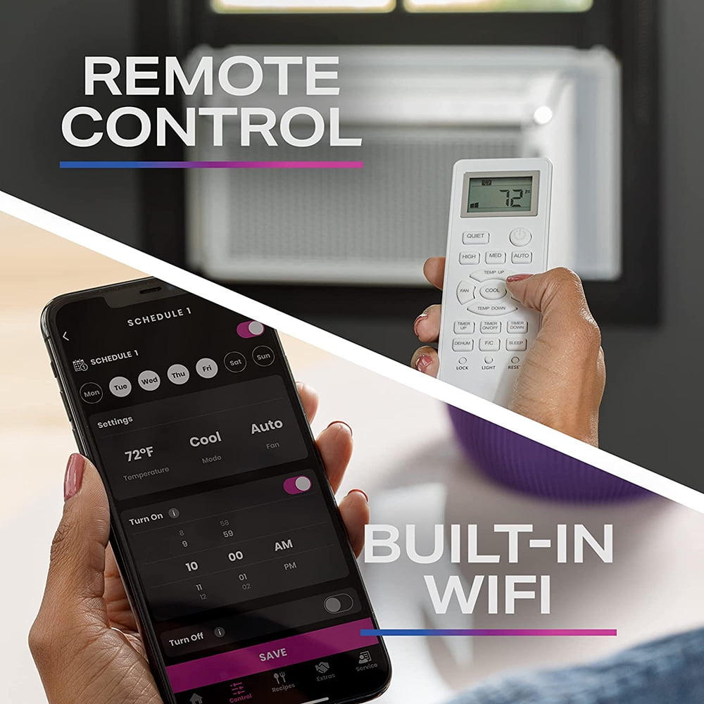 Restored GE Profile PHC06LY 22" Window Smart Air Conditioner with 6150 Cooling BTU; 250 sq. ft. Cooling Area; Wi-Fi Connection; Timer; EZ Mount; in White (Refurbished)