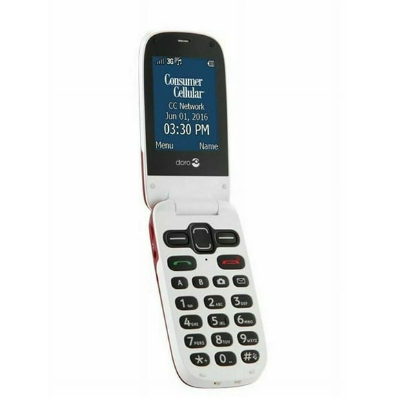 Restored GSM UNLOCKED Doro - 626 Cell Phone- White/Burgundy (Refurbished)
