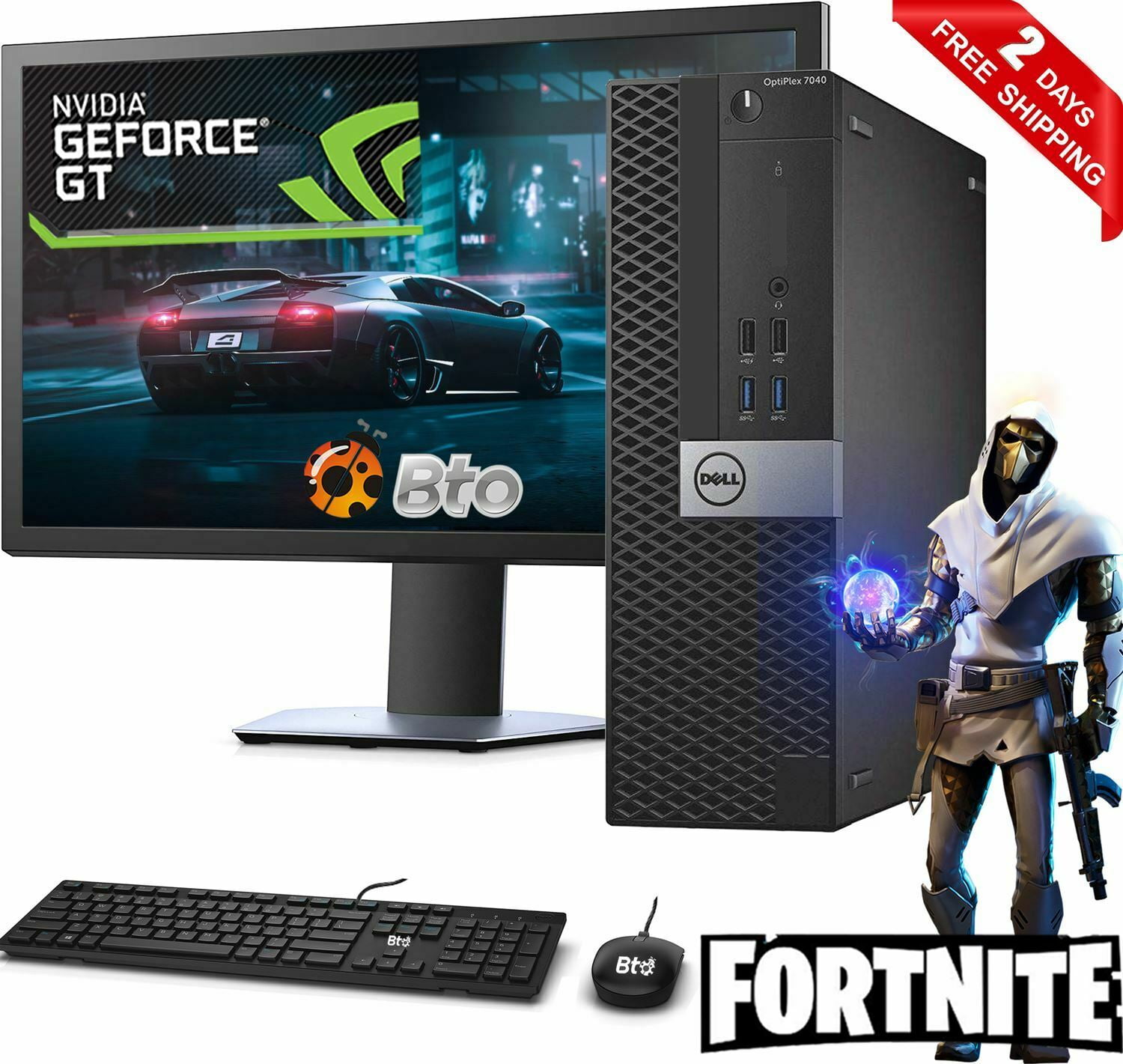 Restored Gaming Dell 7040 Desktop SFF Computer Intel Core i5 6th Gen. Processor, 16GB DDR4 Ram, 500GB HDD, NVIDIA GT 1030 DDR5, 20" LCD, Bto WiFi Adapter, Windows 10 PC (Refurbished)