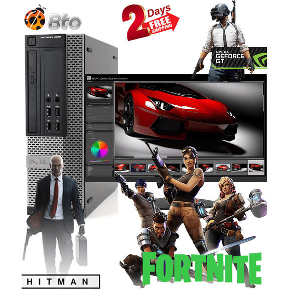 Restored Gaming Dell Desktop SFF Computer PC Intel Core i54th Gen. Processor 16GB Ram, 500GB HDD, Nvidia GT 1030 DDR5, 19" LCD, Bto KB & Mouse, WiFi, Windows 10 (Refurbished)