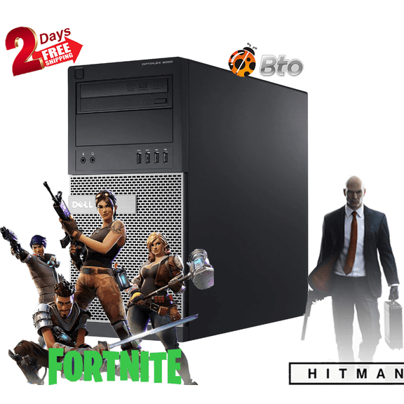 Restored Gaming Dell Desktop Tower Computer PC Intel Core i54th Gen. Processor 16GB Ram 120GB SSD, 500GB HDD Bto AMD Radeon RX 550 DDR5, KB & Mouse Wifi Adapter Windows 10 Pro (Refurbished)