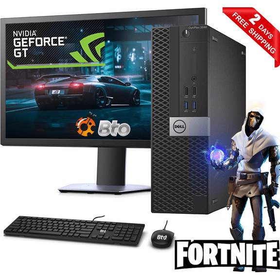 Restored Gaming Dell OptiPlex 3040 Small Form Computer Desktop PC Core i5 Processor, 8GB ddr4 Ram, 500GB HDD, 256 GB NVMe SSD, NVIDIA GeForce GT 1030 DDR5, 20" LCD, WiFi, Windows 10 (Refurbished)