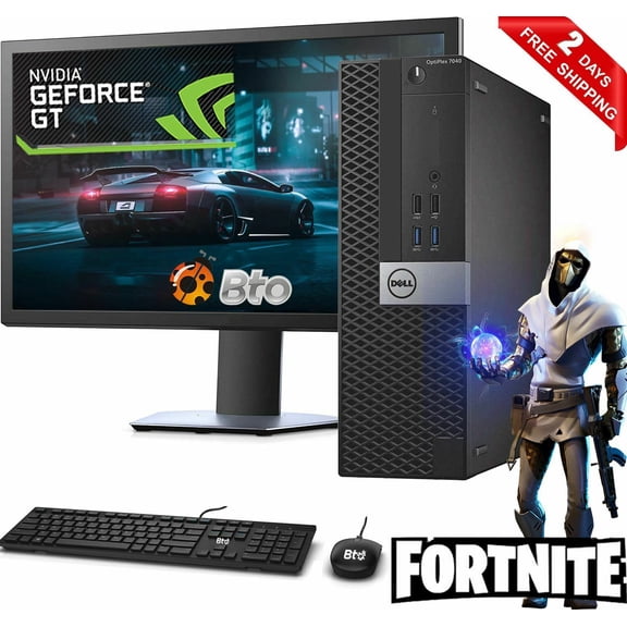 Restored Gaming Dell OptiPlex 7040 Small Form Computer Desktop PC Intel Core i5 Processor, 8GB ddr4 Ram, 1TB Hard Drive, NVIDIA GeForce GT 1030 DDR5, 20 inch LCD, WiFi, Windows 10 (Refurbished)