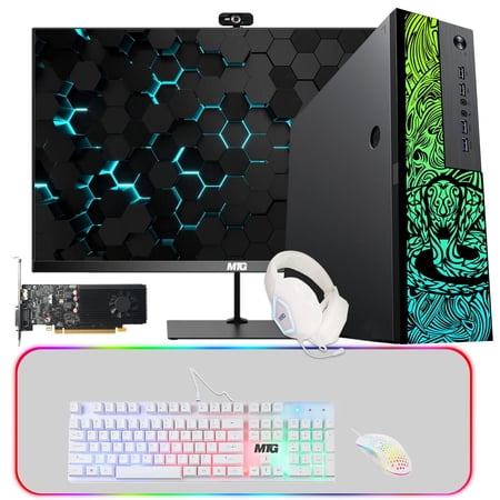 Restored TechMagnet Gaming Desktop PC Computer, Cobra, Core i5 8th Gen, GT 1030 Graphics, 16GB RAM, 256GB SSD, 2TB HDD, 24 Inch LED Monitor, 4 in 1 Gaming Kit, Webcam, Win 11 Home (Refurbished)