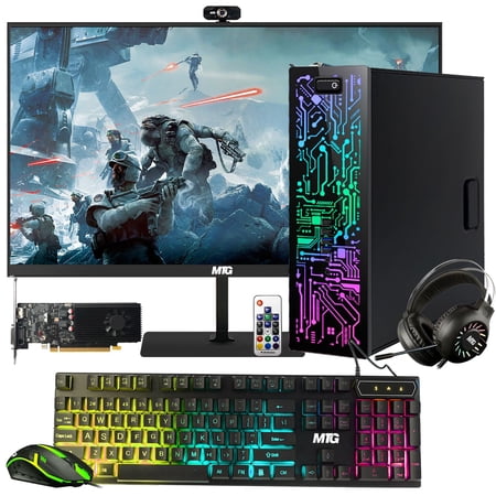 Restored HP G3 RGB Computer PC Intel i5-6th Gen, AMD RX 550 Graphics, 32GB RAM, 512GB SSD + 1TB HDD, MTG New 27 Inch Monitor, RGB Keyboard Mouse, Headphone, Webcam, Win 10 Pro (Refurbished)